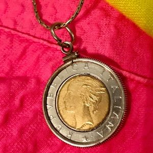 Coin necklace /Italian Lira